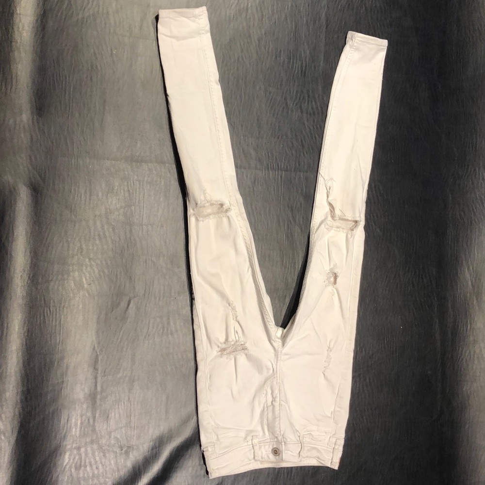 White high rise super skinny Hollister jeans.